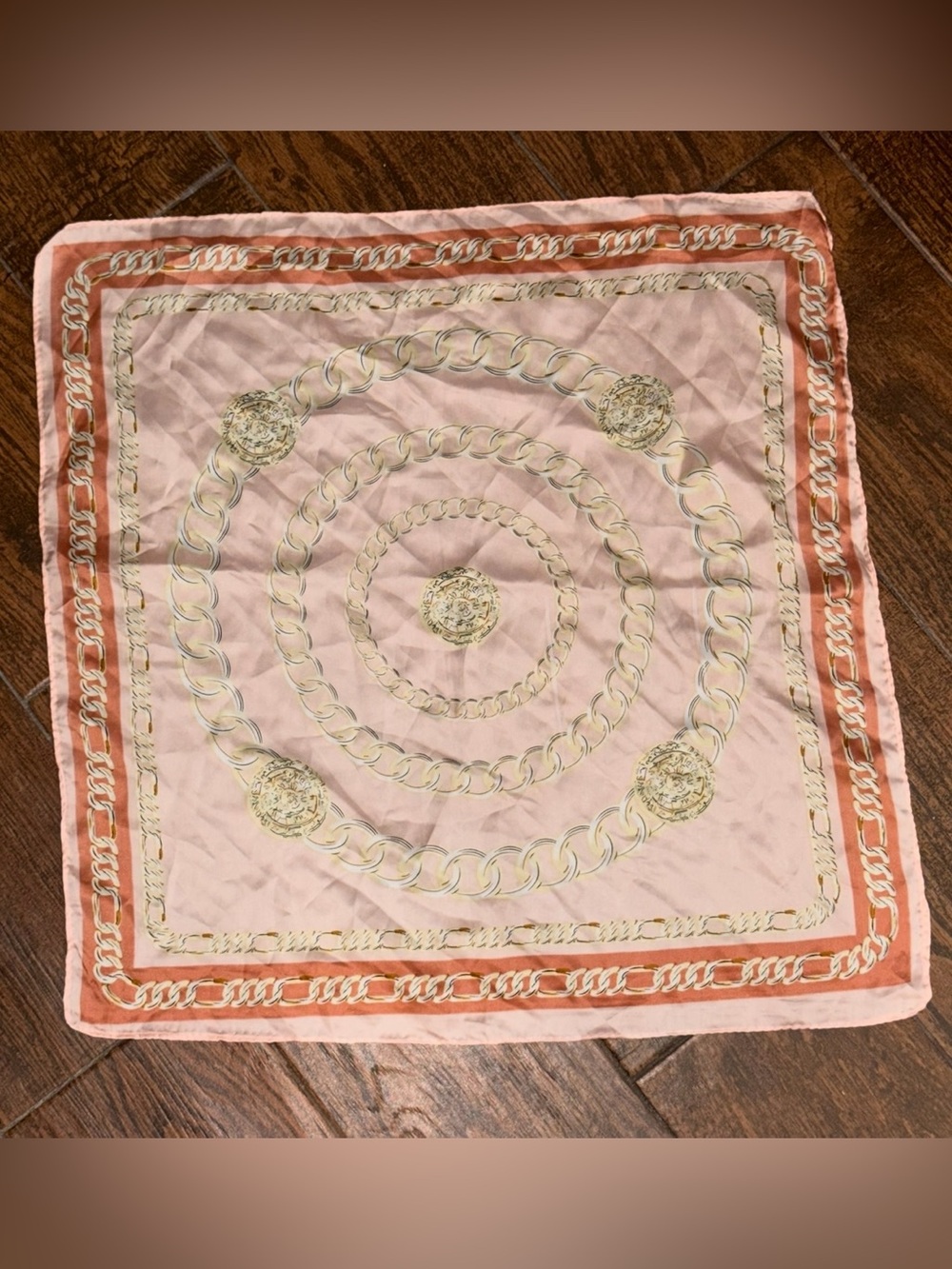 Pink Chain-Print Decorative Scarf Throw - Unbranded
